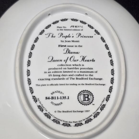 Bradford Exchange THE PEOPLES PRINCESS Diana Collector Plate Queen of Our Hearts - Picture 3 of 7